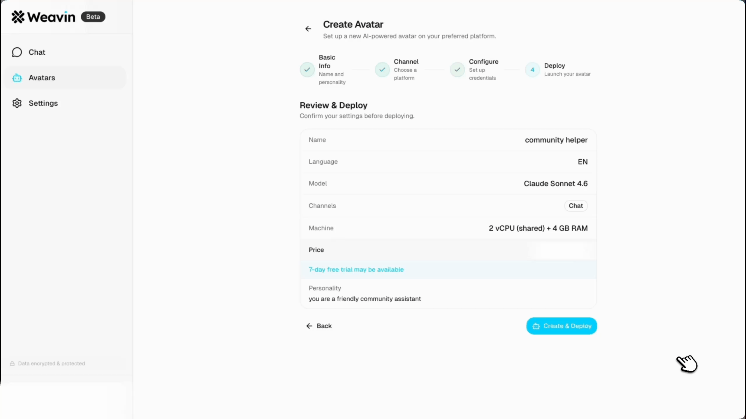 Clicking the deploy button