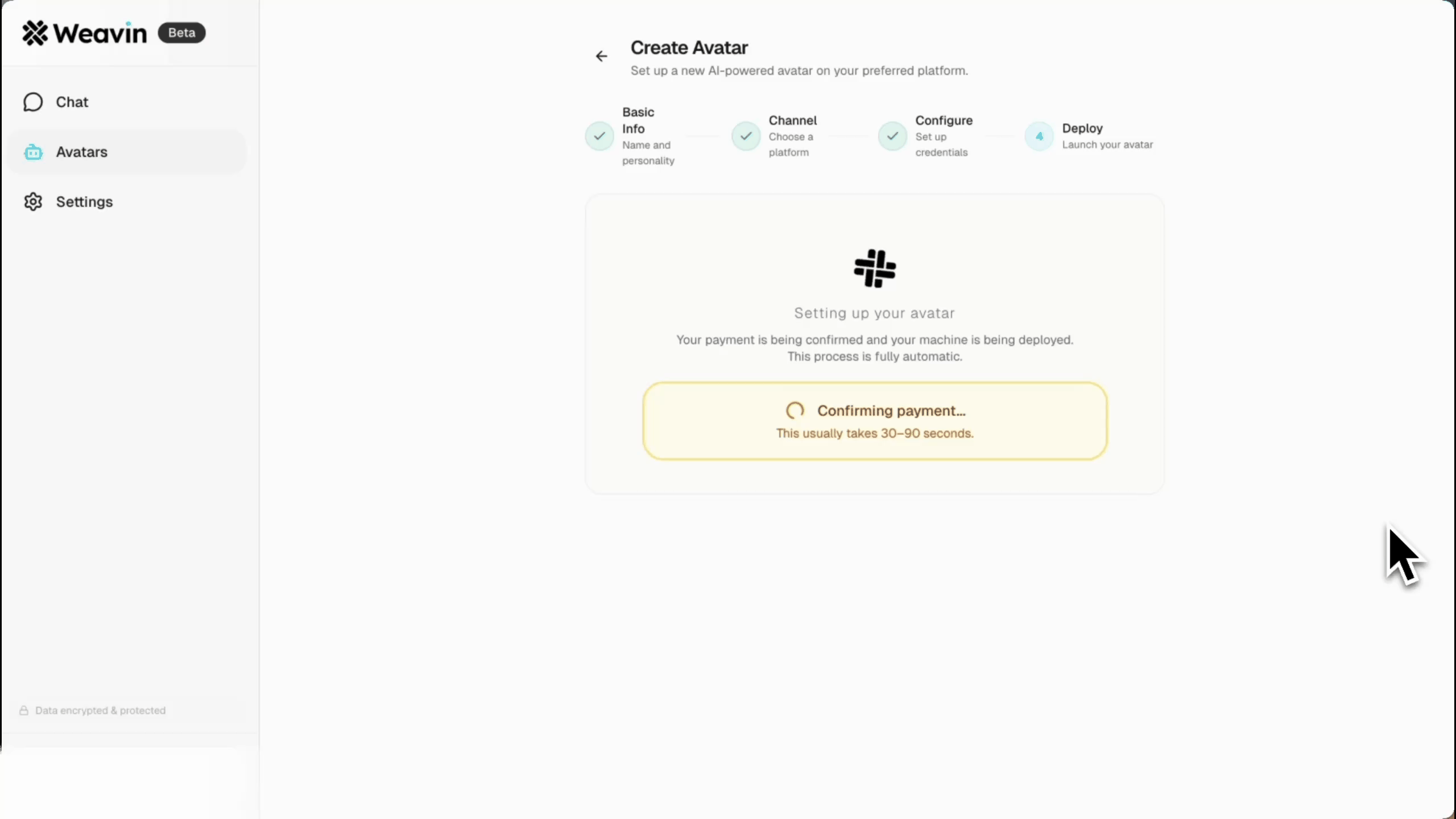 Machine preparing and deploying the agent